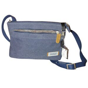 Travelon Blue Crossbody Bag RFID Blocking Anti Theft Heritage Small Cotton